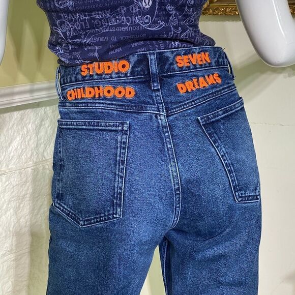 Rare Japanese Studio Seven X GU Childhood Dreams High Rise Tapered Leg Mom Jeans - Picture 6 of 14